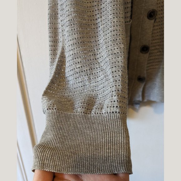 7 For all Mankind - Perforated grey cardigan - Sz S (fits M) - Picture 5 of 9